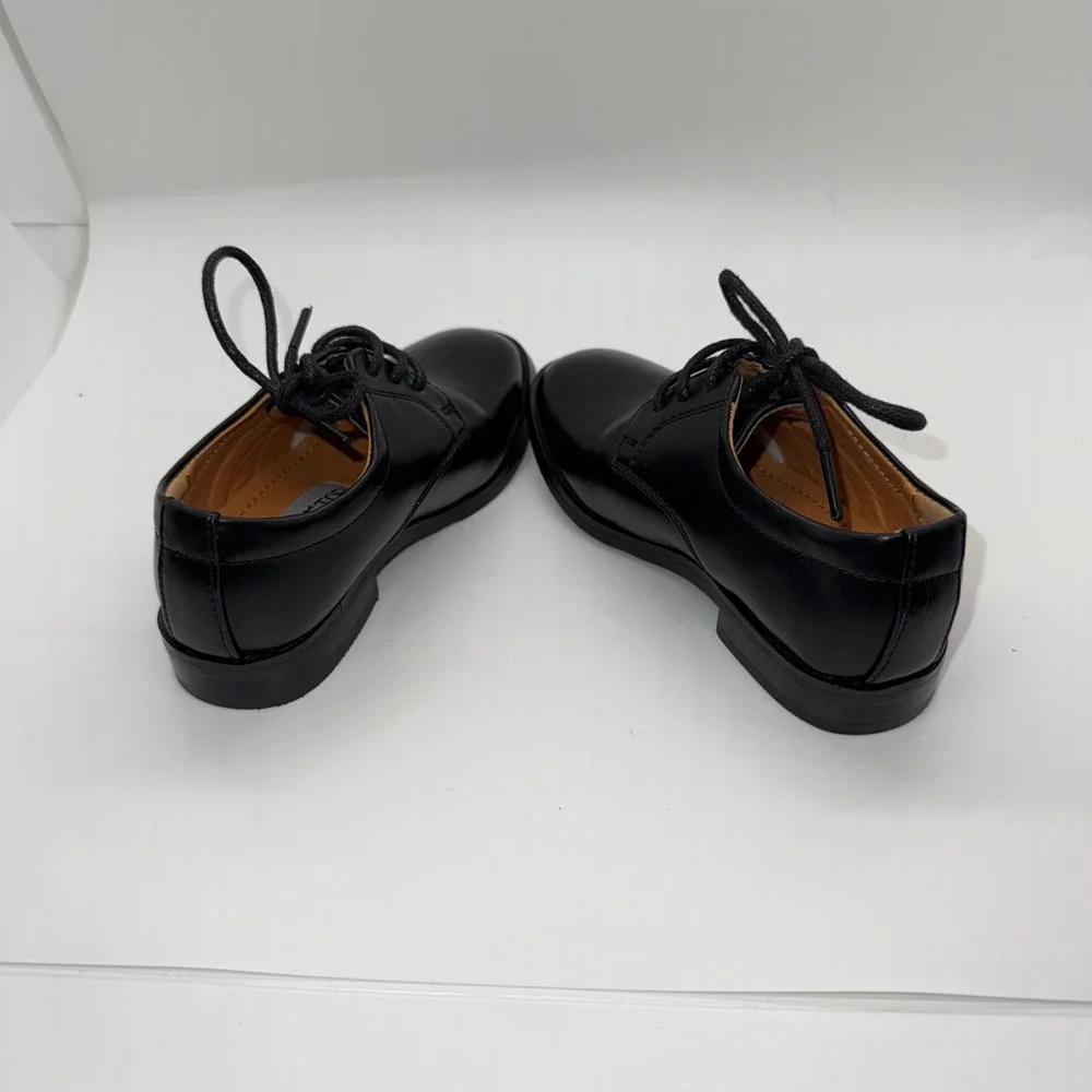 Tip Top Kids Boys Black Faux Leather Oxford Dress Shoes Size 6 Lace Up Formal